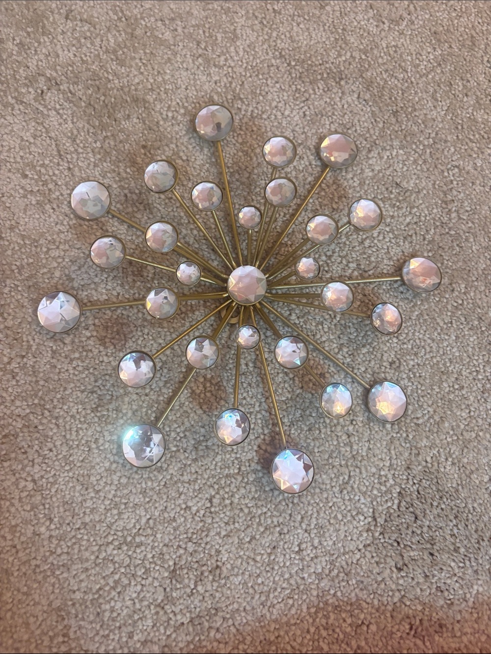 Starburst Crystal Wall Accent in Gold and Iridescent Clear